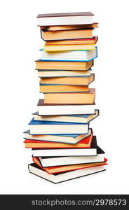 Stack of books isolated on the white