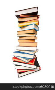 Stack of books isolated on the white