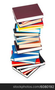 Stack of books isolated on the white