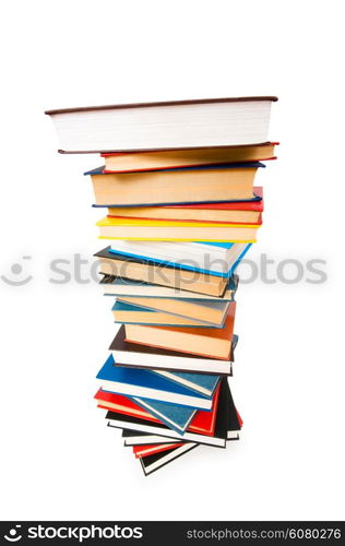 Stack of books isolated on the white