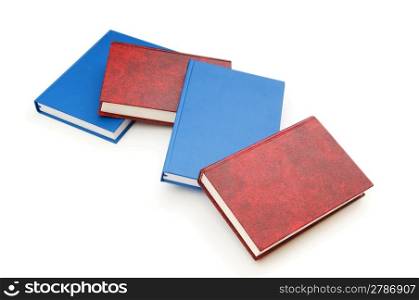 Stack of books isolated on the white background