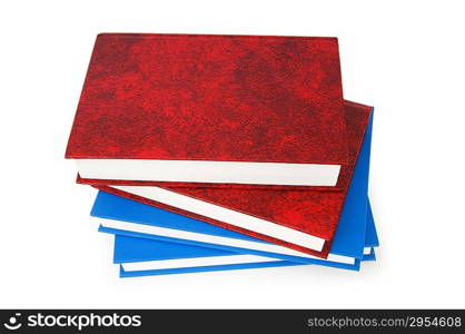 Stack of books isolated on the white background