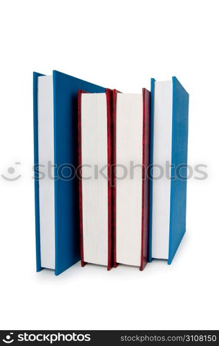 Stack of books isolated on the white background