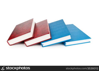 Stack of books isolated on the white background