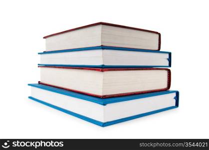 Stack of books isolated on the white background