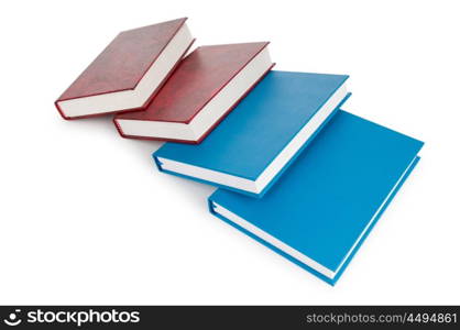 Stack of books isolated on the white background