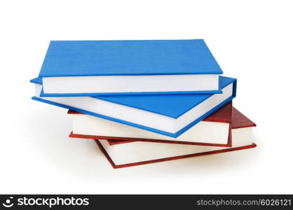 Stack of books isolated on the white background