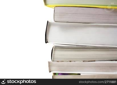 Stack of books isolated on white background