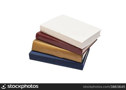 Stack of books isolated on white background