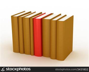 Stack of Books on white background . 3d render