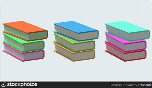 stack of books symbol icon 3D illustration