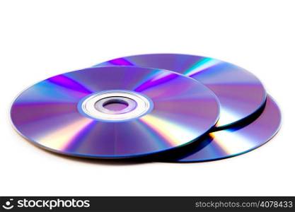 stack of cd roms. CD &amp; DVD disk on white background
