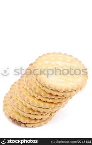 stack of chocolate cookies isolated on white background