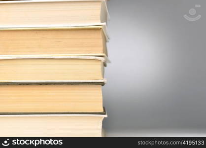 stack of closed books