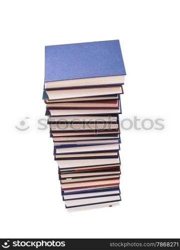 stack of color books on white background