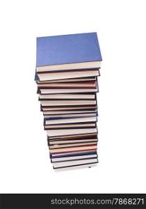 stack of color books on white background