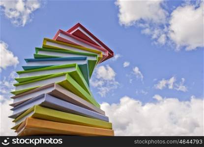 Stack of colored cover books