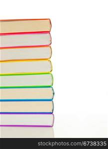Stack of colorful books - library concept