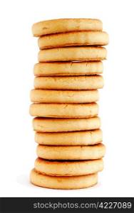 Stack of cookies isolated on white background. Cookies