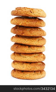 Stack of cookies isolated on white background. Stack of cookies