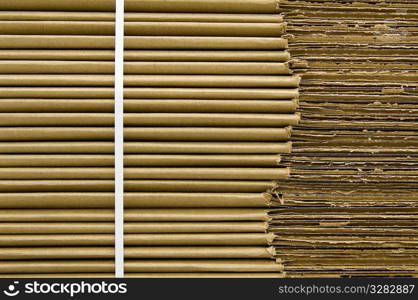 Stack of corrugated cardboard.