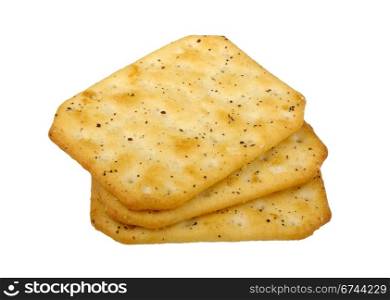 stack of crackers isolated on white background