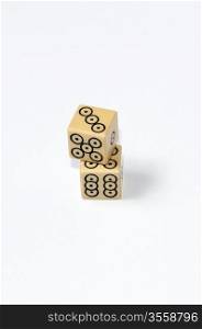 Stack of dice, Elevated View
