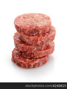 Stack Of Fresh Raw Beef Burgers