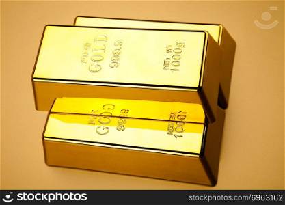 Stack of gold bars, ambient financial concept