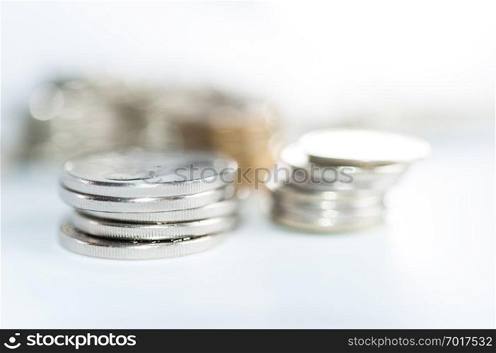 Stack of golden coins macro. Rows of coins for finance and banking concept. Economy trends background for business idea and all art work design. Closeup, Shallow depth of field.. Stack of coins macro. Rows of coins for finance and banking concept. Economy trends background.