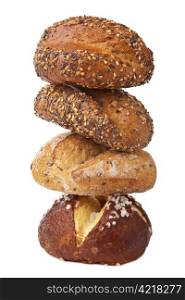 stack of healthy bread isolated