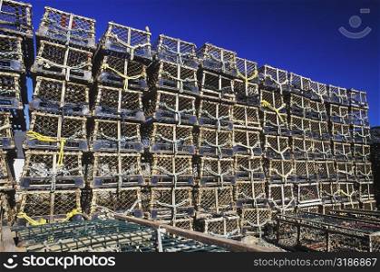 Stack of lobster traps