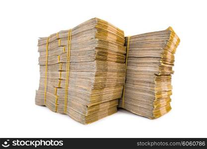Stack of money isolated on the white
