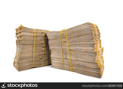 Stack of money isolated on the white