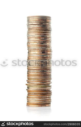 Stack of money isolated on white