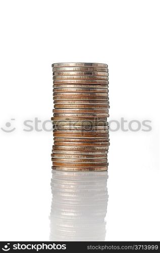 Stack of money isolated on white