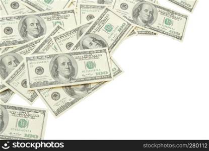 stack of money isolated on white background