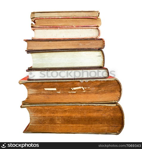 Stack of old book isolated.