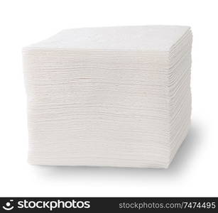 Stack Of Paper Napkins Isolated On White Background