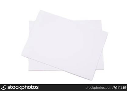 stack of papers on white background