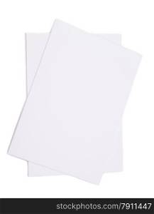 stack of papers on white background