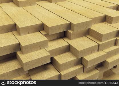 stack of planks, butt-end view