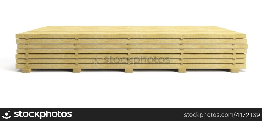 stack of planks, isolated 3d render