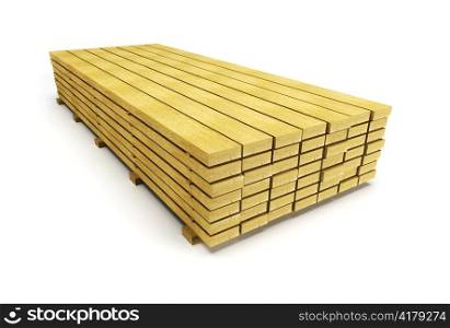 stack of planks, isolated 3d render