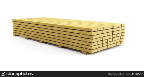 stack of planks, isolated 3d render