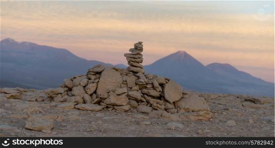 Stack of Rocks and pebbles, Death Valley, San Pedro de Atacama, El Loa Province, Antofagasta Region, Chile