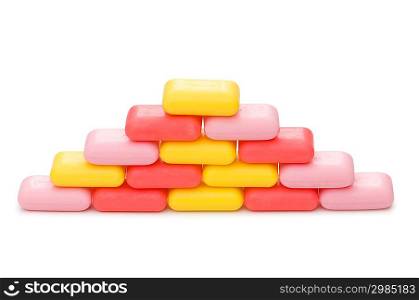 Stack of soap isolated on the white