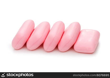 Stack of soap isolated on the white