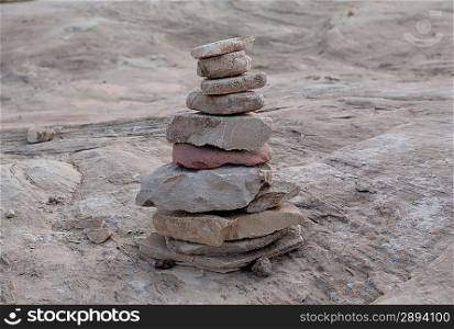 Stack of stones, Amangiri, Canyon Point, Hoodoo Trail, Utah, USA
