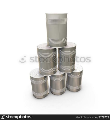 Stack of tin cans